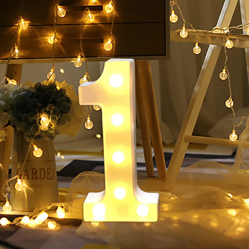 

LED Marquee Digital Lights Up Number Sign Remote Control Letter Lamp for Wedding Birthday Party Christmas Battery Powered