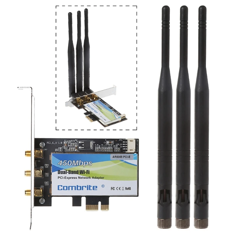 PCI-E 2,4G+ 5G двухдиапазонный Wi-Fi 300/450 м PCI-Express Wlan Card беспроводная сетевая карта для стационарного персонального INTEL6300 AR5008