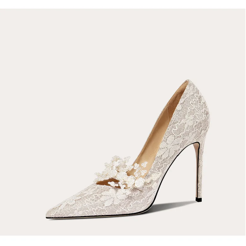 Туфли женские свадебные на высоком каблуке