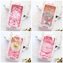 Корейский стиль аксессуары для волос, Товары для новорожденных детская лента для волос Шнуровка с бантиком головные уборы Подарочная коробка с цветочным рисунком для девочек, Подарочный комплект одежды из 3 предметов