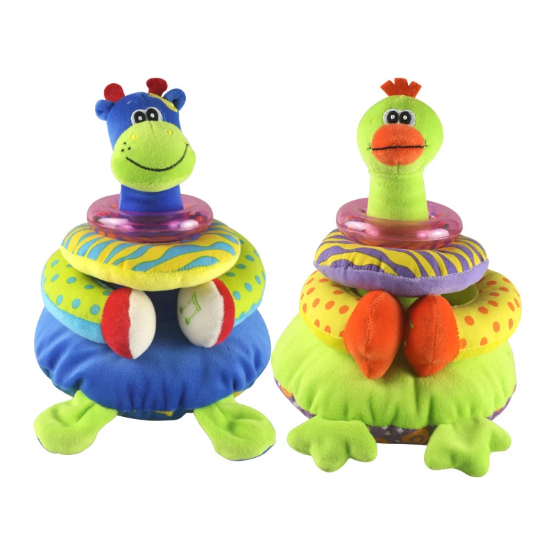 

Baby Creative Toys Children Building Block Doll Toy Multifunction Tactile Auditory Training Plush Soft Doll Toy Cowboy Toy