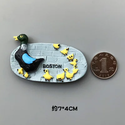 boston duck 3d стерео цветок Средиземноморское море Гавайи моряк boston kusadasi магнит на холодильник фото наклейка креативная паста украшение кухни - Цвет: boston duck