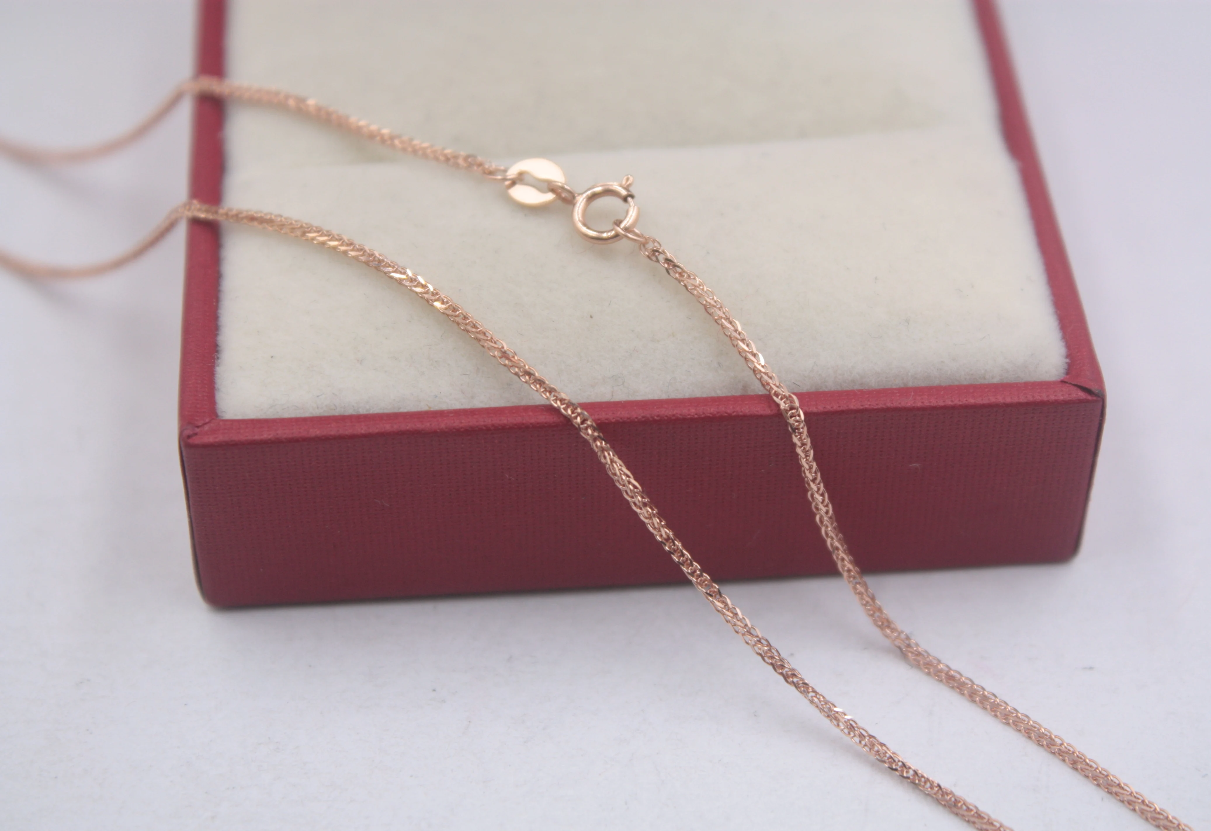 Real Pure 18k Yellow Rose Gold Chain 