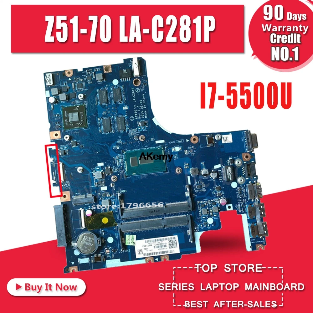 LA-C281P материнская плата для ноутбука lenovo Ideapad Z51-70 оригинальная материнская плата I7-5500U R7-Video