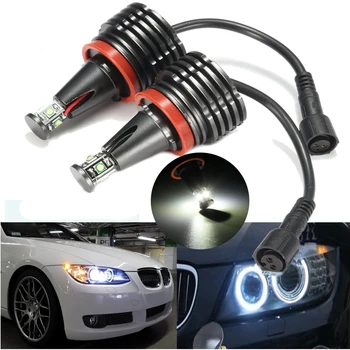 

H8 Headlight Bulb,2Pcs 40W 4LED White Angle Eyes LED Marker Ring Light Bulb for BMW E60 E63 E64 E70 X5 E70 X6 E82 E87 E89 Z7 E90