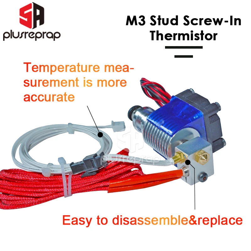 Upgraded V6 J-head Hotend Wade/Bowden Extruder with Heater M3 screw-in Thermistor Nozzle Fan Heat sink MK8 3D for Printer Parts 3d printer stepper motor