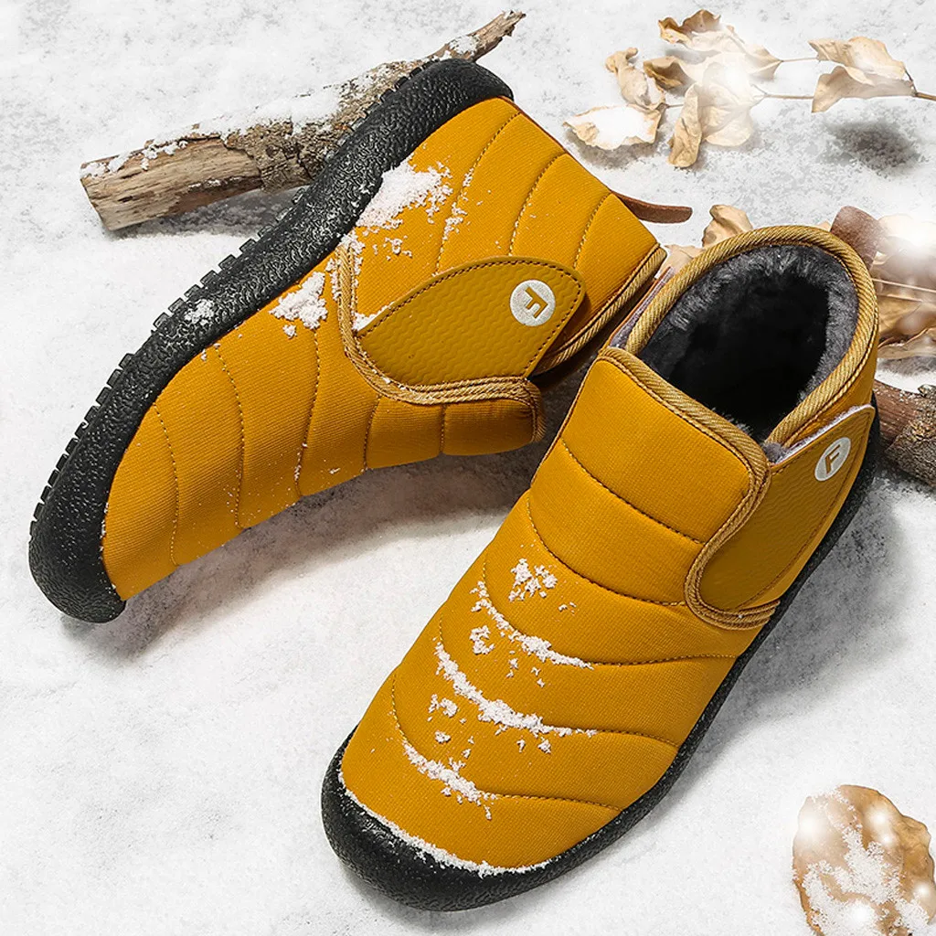 Модные мужские вельветовые Теплые уличные спортивные ботинки на застежке-липучке; водонепроницаемые зимние защитные ботинки для мужчин