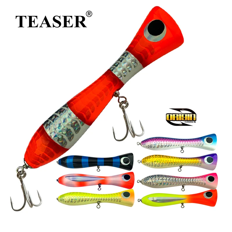 TEASER Wood Popper Stick Lure Bait 120g Big Game Fishing Trolling