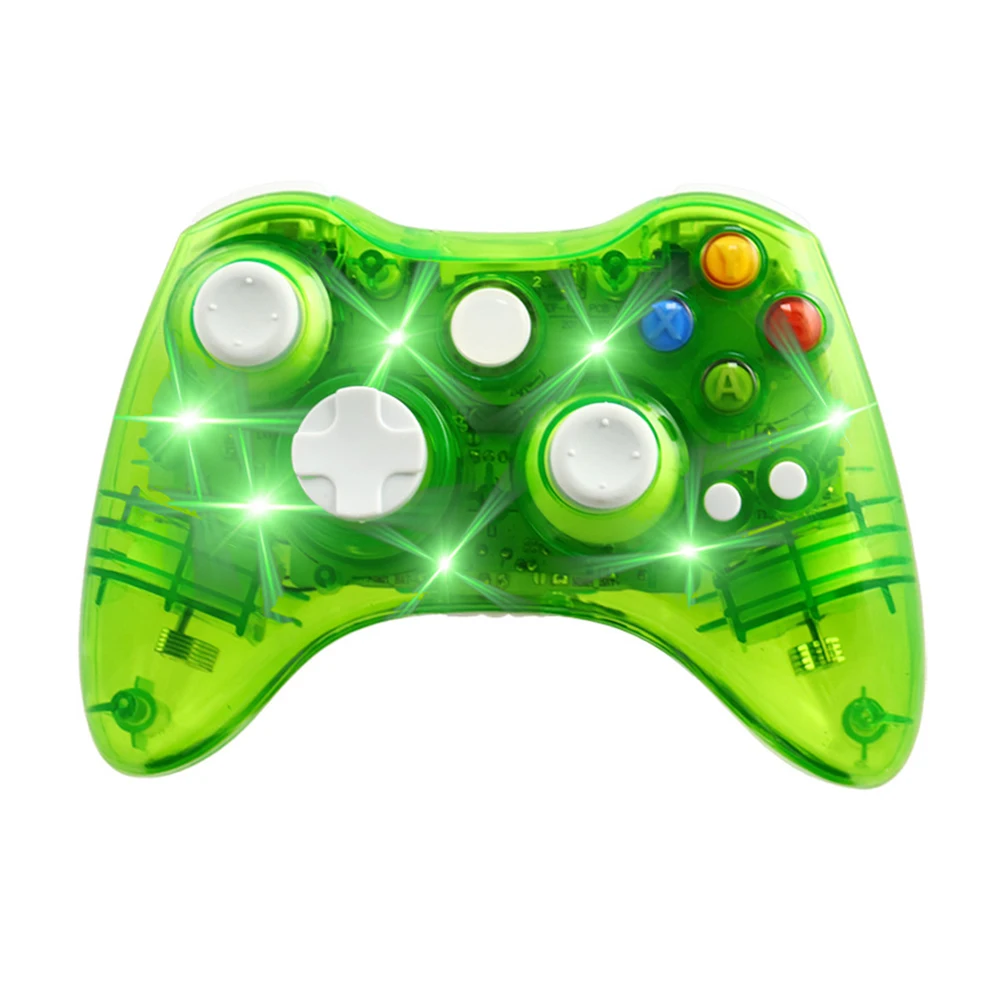 360 беспроводной контроллер для xbox 360 контроллер беспроводной джойстик для xbox 360 игровой контроллер геймпад джойпад - Цвет: Transparent green