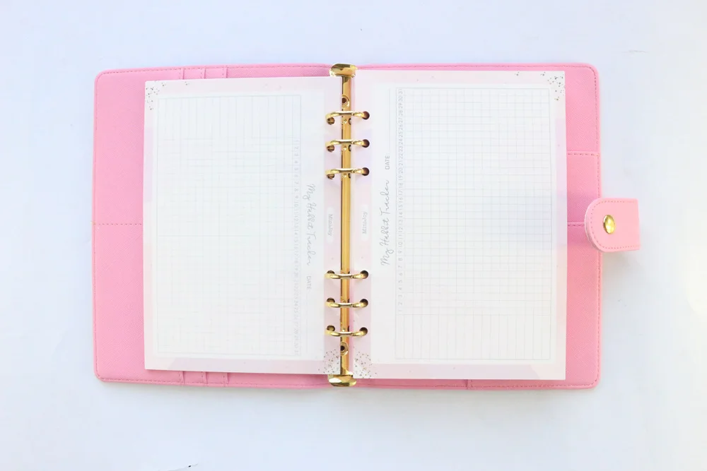 Domikee new cute kawaii school 6 holes refilling paper sheets for binder planner spiral notebooks:daily weekly monthly planner