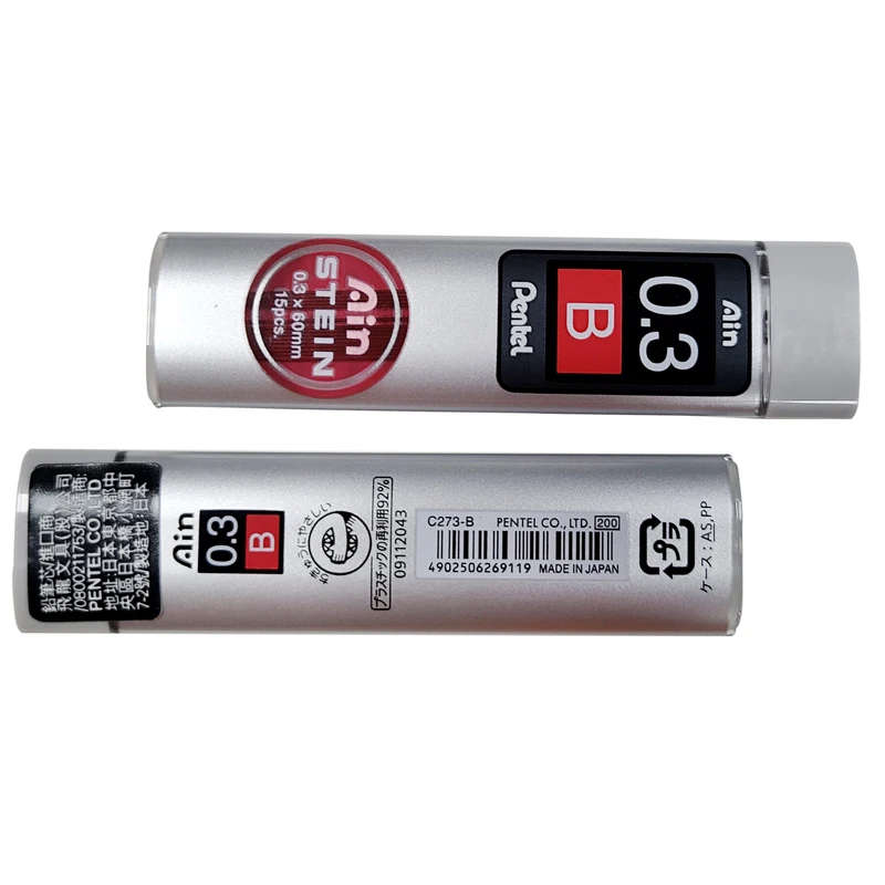 5 трубок/партия (15 шт./трубка) механические карандаши Pentel 0 3 мм B 2B HB стержни для