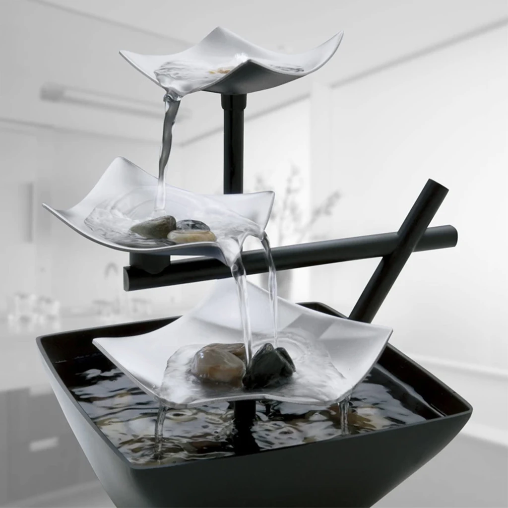 Minimalist Water Fountains Indoor Waterfall Fountain Tabletop Water Fountain Flowing Water Waterfall Feng Shui Home Decoration - Image 4