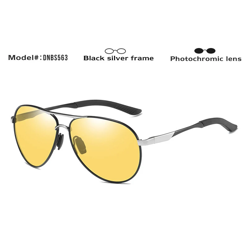 Silver black frame CoolPandas брендовые авиационные фотохромные Солнцезащитные очки Мужские поляризационные очки для женщин день ночь вождения очки солнцезащитные очки oculos - Цвет линз: Silver black frame