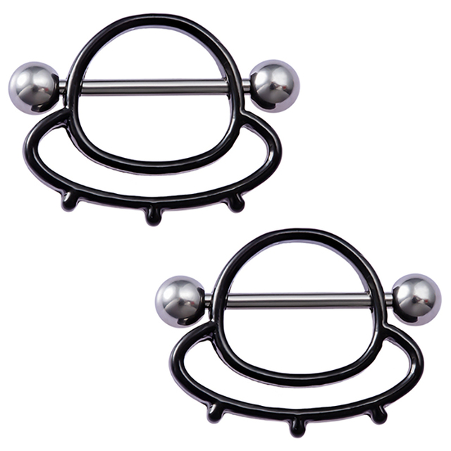 Rabbit Nipple Ring Piercing Barbell Shield Bar Rings Surgical Steel Sexy Adult Game for Women Breast Body Jewelry Gift 14G