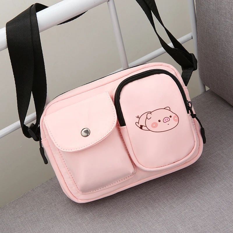 

Stylish Cute Pig Design Woman Men Shoulder Outdoor Bag Candy Color High Capacity Waterproof Casual Tote Messenger Crossbody Bags