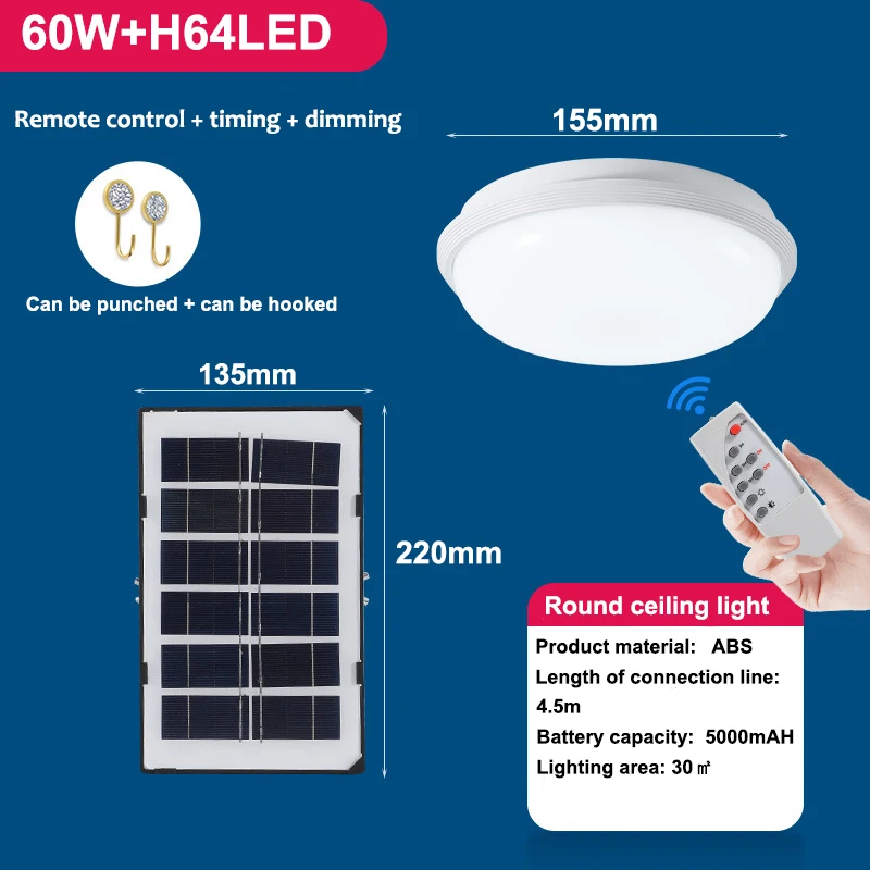 solar lamp outdoor Outdoor Solar Ceiling light with remote control Waterproof panel Solar-Power Lamp With Line Corridor light for Garden Decor solar fence lights Solar Lamps