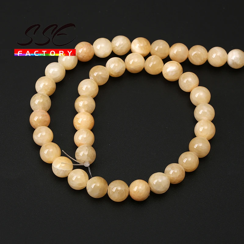 

Natural Stone Yellow Chalcedony Jades Beads Round Loose Spacer Beads For Jewelry Making 4/6/8/10/12mm DIY Handmade Bracelets 15"