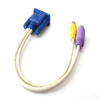 

15-Pin Sub-D VGA SVGA to TV RCA S-Video S Video Cable Adapter Converter New VH99