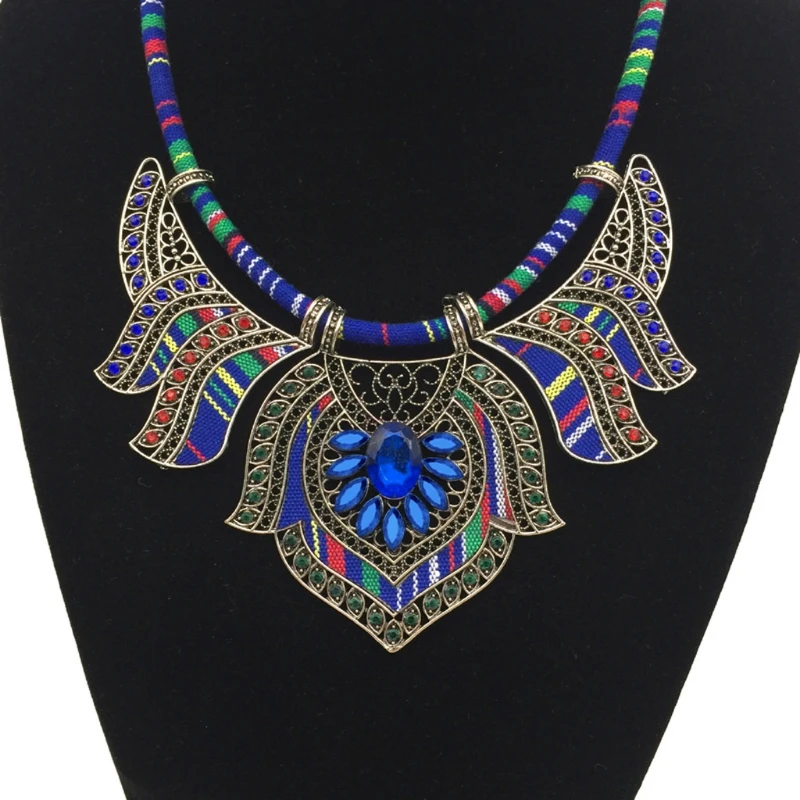 Gargantilla de Torque con babero collar Tribal Egipto, indio, africano, bohemio|Collares -