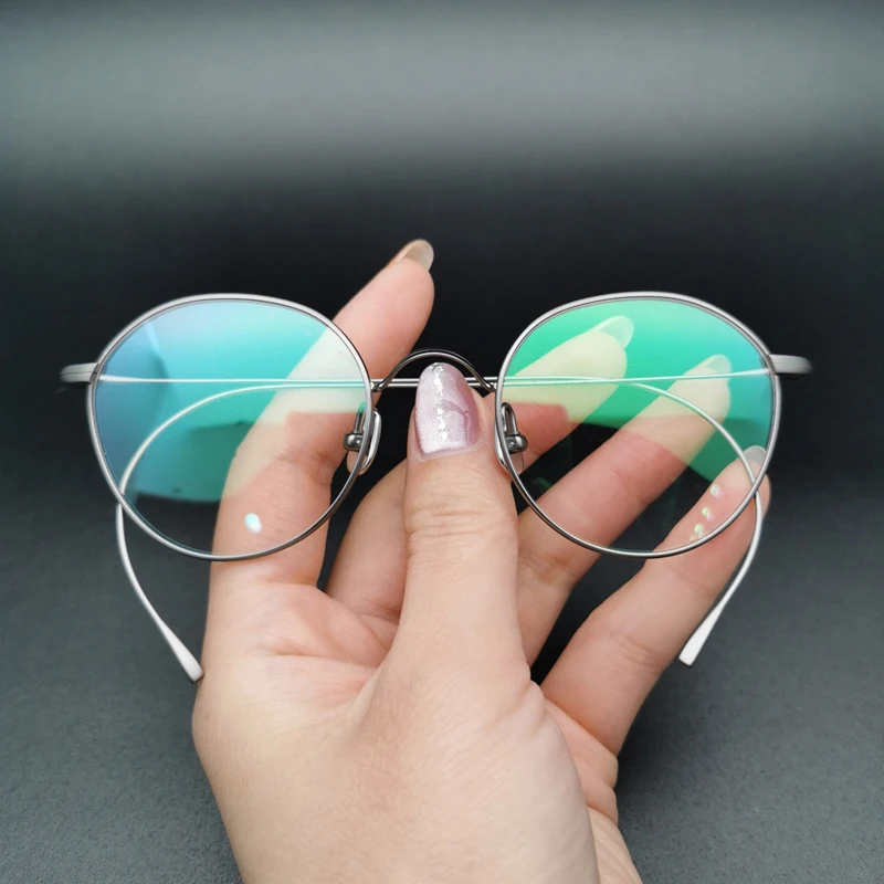 

Vintage Titanium Optical Glasses Frame Cable Temples Men Luxury Round Prescription Myopia Eyeglasses Frame Women Retro Eyewear