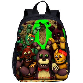 

Small Backpacks Kids Boys Girls Cartoon Five Nights At Freddy's Printed School Bag Kindergarten 13 Inch Bookbag Mochila Escolar