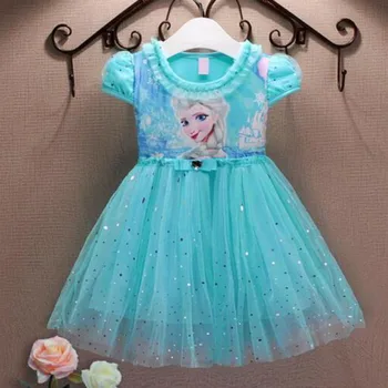 

Girl Dresses Summer Baby Kid Clothes Princess Anna Elsa Dress Snow Queen Cosplay Costume New Years Party Children Clothing