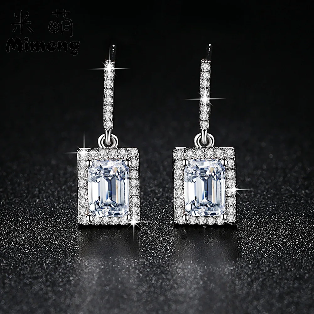 

TW262 Simple fashionable square Zircon Earrings