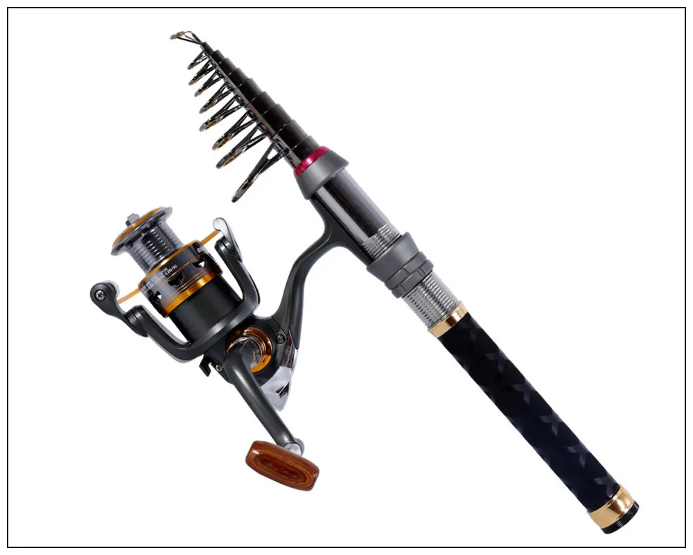 Sougayilang Portable Telescopic Stick Fishing Rod and Reel Combo Carbon Fiber Fishing Rod with Spinning Fishing Reel Pole