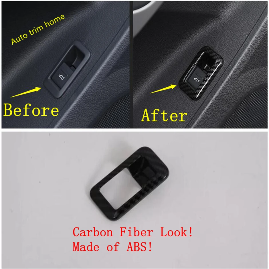 

Lapetus Tailgate Rear Back Door Button Switch Cover Trim Fit For Audi Q3 2019 2020 ABS Carbon Fiber Look / Auto Accessories