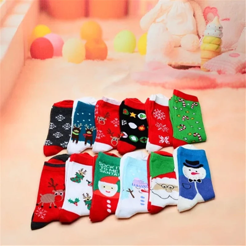 

Cotton Christmas Socks Women Men New 2019 Autumn Winter New Year Santa Claus Christmas Tree Snow Elk Gift Happy Woman Socks Gift