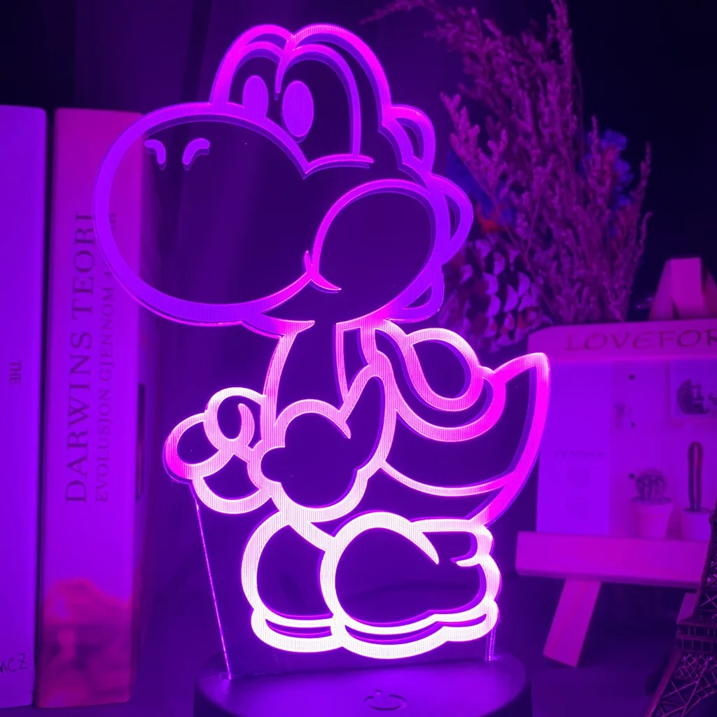 Игра Супер Марио фигура Йоши Led 3d ночной Светильник для детской спальни украшение ночной Светильник классный подарок на день рождения для детей 3d лампа