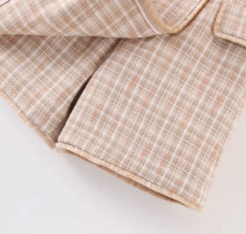 Зимний женский офисный комплект из двух предметов, винтажный твидовый пиджак с кисточками, двубортный пиджак, шорты, юбки