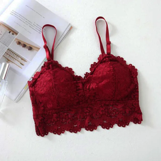 Sexy Lace Bralette Tube Tops Bandeau Summer Women Lace Bra Tanks Crop Tops Bandeau Girl Underwear Hot Sale Red