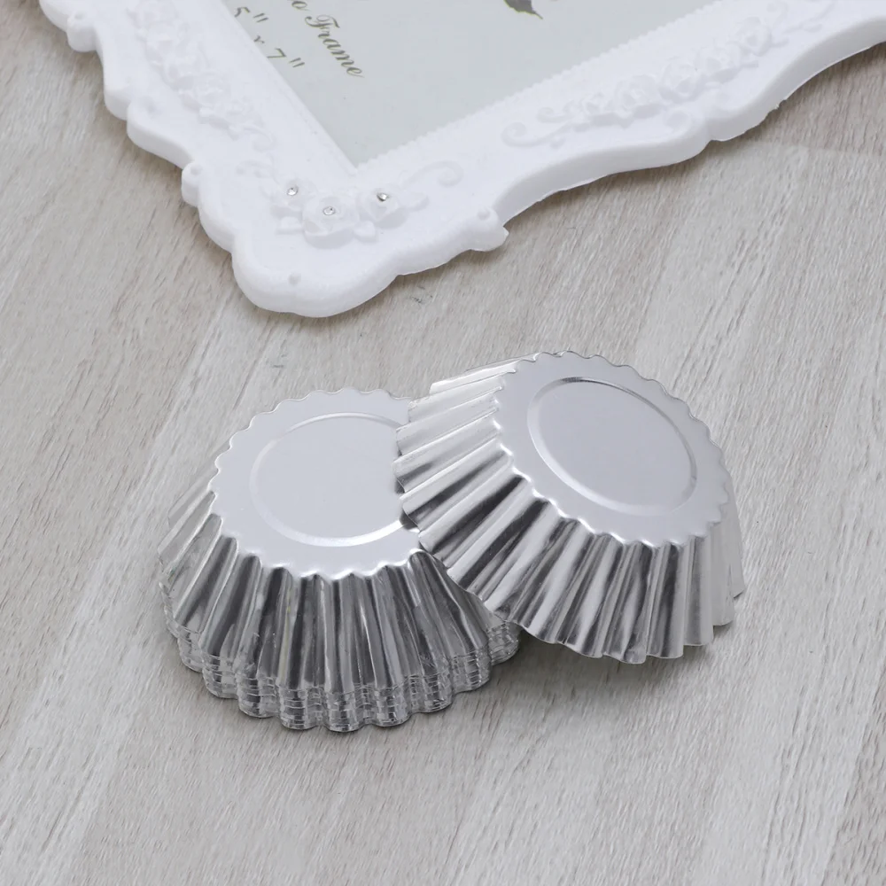 30 Pcs Egg Tart Molds Reusable Delicate Aluminum Alloy Baking Moulds for Bakery Home