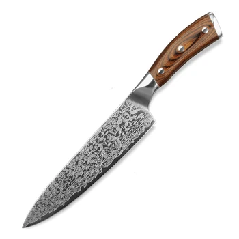 

1.4116 German Steel Damascus Pattern 8 inch Chef Knife Full Tang with Non-Slip PakkaWood Handle Including Gift Box