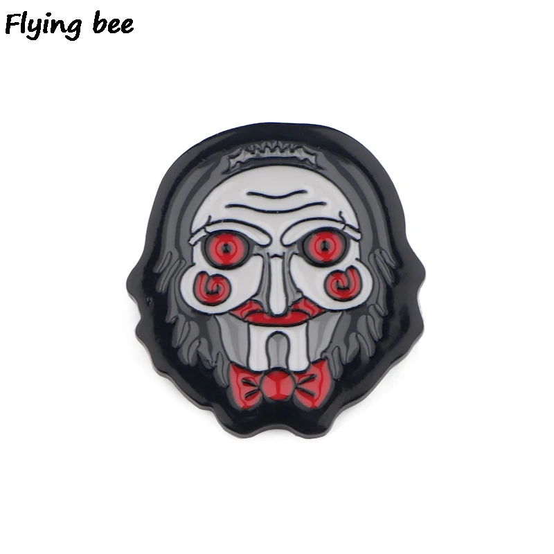 

Flyingbee Billy The Puppet Horror Pin Metal Brooch and Pin Women and men Enamel Pins Badges Lapel pin Badge for Clothes X0509