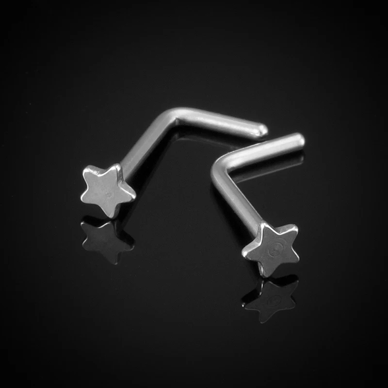 1 Pz 20G In Acciaio Inox A Forma Di L Naso Borchie Ve Naso - Foto 5