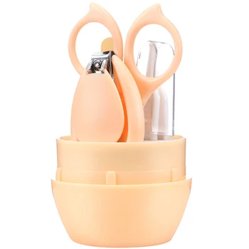 

4pcs Stainless Steel Home Universal Scissors Tweezers Baby Manicure Set Nail Clippers Newborn Kids Solid Safe Lovely No Slip