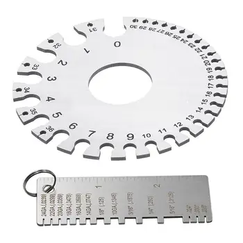 

Compass Multifunction Measuring Gauge Square Double-sided Round Compass Ruler Drawing Tool Sheet Metal Gauge with Key Ring