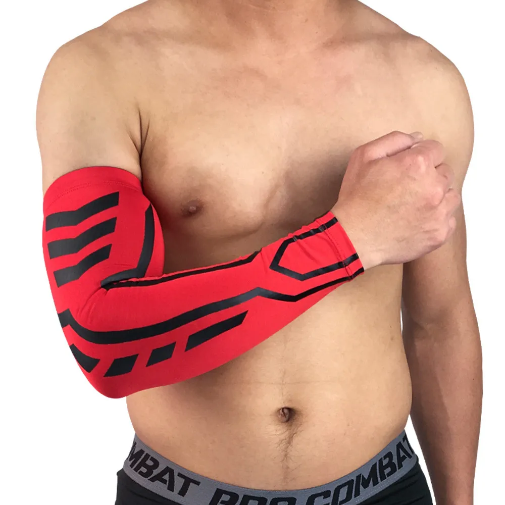Mechanical Color Stripe Print UV Cover Cooling Athletic Sport Skins Arm Sleeves New Outdoor Running Cycling Warmers | Спорт и