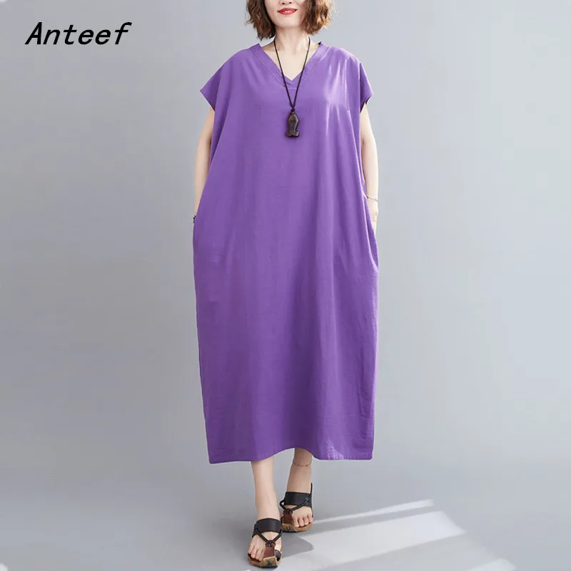 

short sleeve oversized cotton vintage dresses for women casual loose long summer woman sun dress elegant clothes 2023 sundress