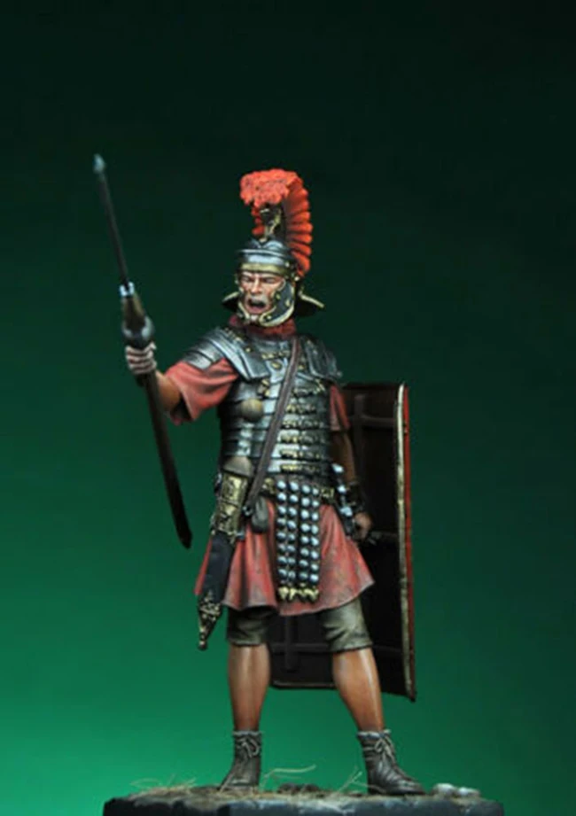 

Unassambled 1/24 ancient stand warrior with shield Resin figure miniature model kits Unpainted