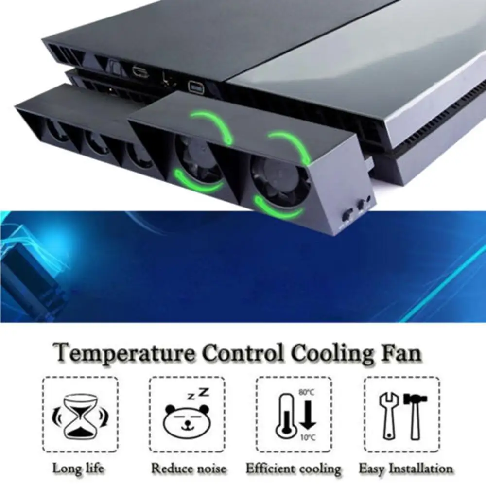 Для PS4 консоли холодильник вентилятор охлаждения для PS4 Внешний USB 5-вентилятор Температура управления для консоли Playstation 4