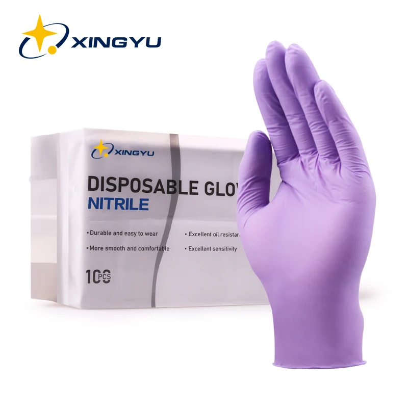 

Hot Sale Disposable Nitrile Gloves 100pcs Guantes Latex-free Gloves Nitrile Work Gloves for Home Cleaning Food Tattoo Mechanical