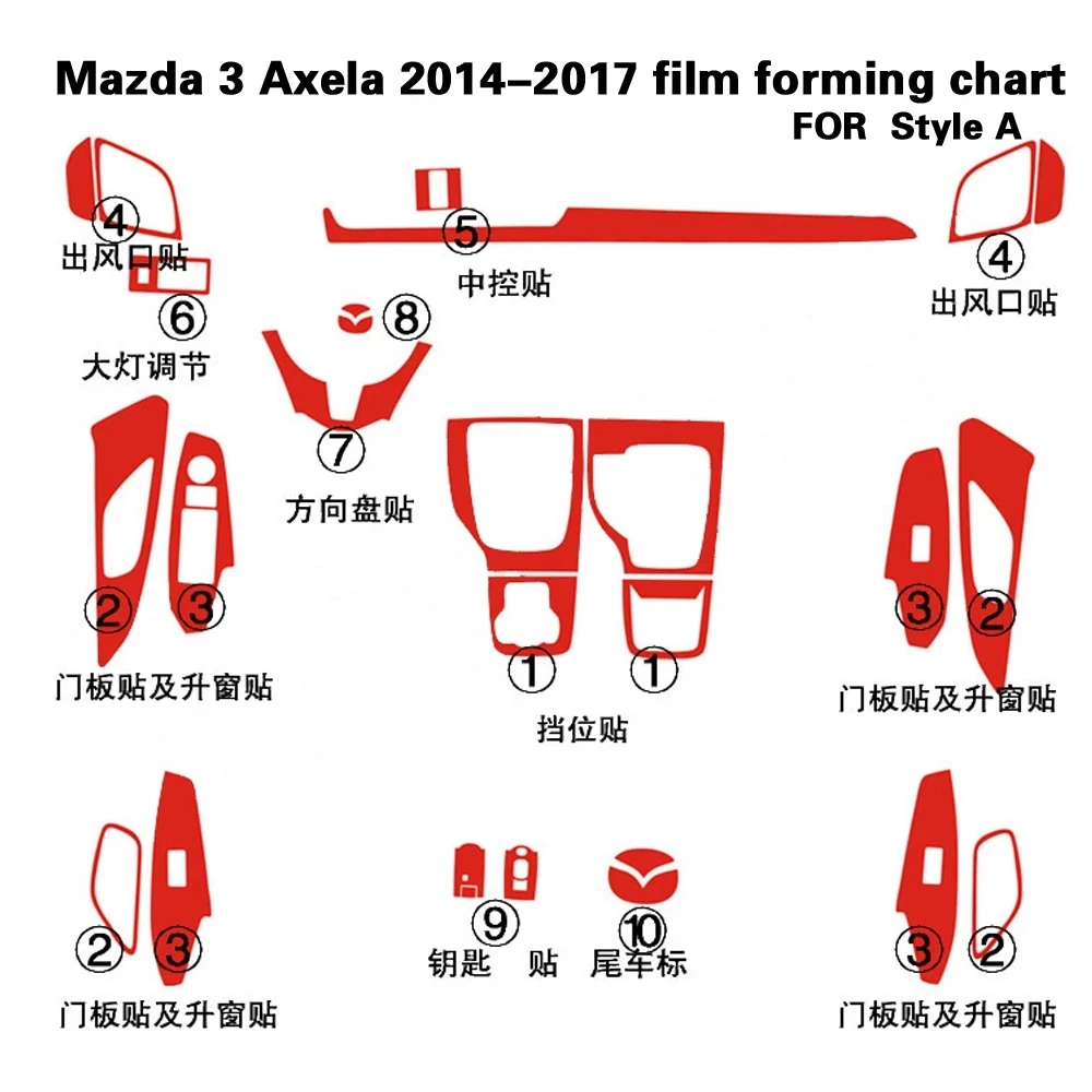 

Car-Styling 3D 5D Carbon Fiber Car Interior Center Console Color Change Molding Sticker Decals For Mazda 3 Axela 2013-2019