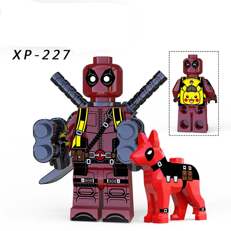 

Single Sale LegoINGlys Deadpool with Dog Avengers Super Heroes DC Gwenpool Domino Figure Blocks Educational Children Gifts XP227