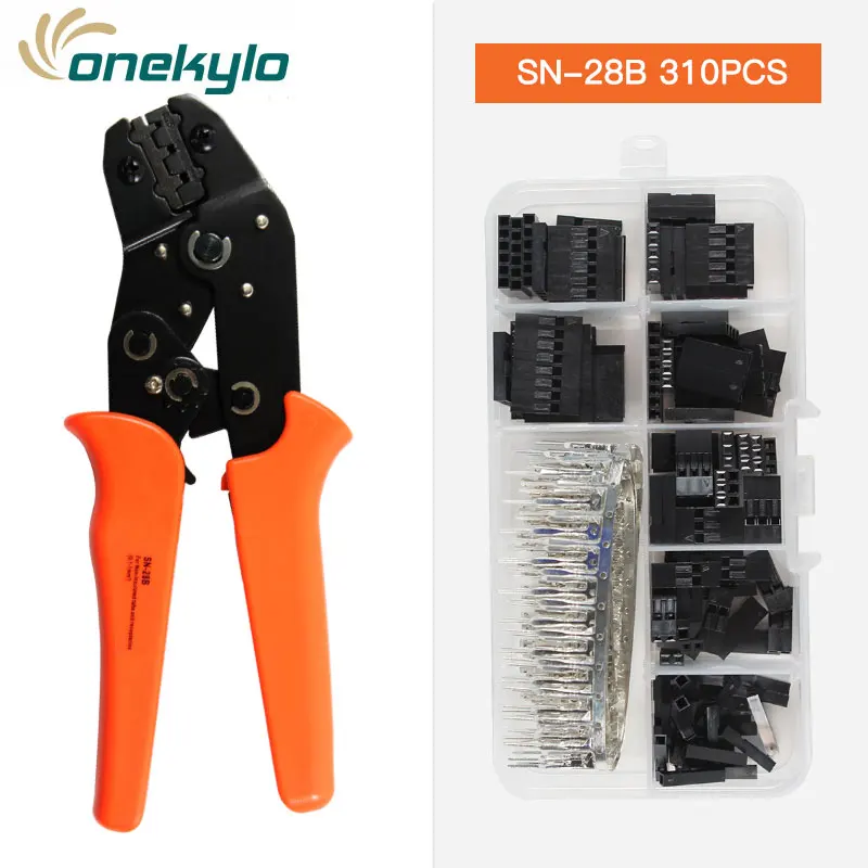 SN-28B 0,1-1 мм²(23-17AWG) обжимные плоскогубцы комплект с 310 клеммами Dupont для 2,54 мм обжимной контактный разъем Dupont комплект зажимов