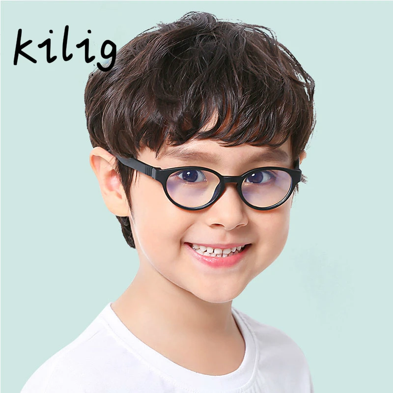 

Kilig Children Blue Light Blocking Glasses Kids Sunglasses Transparent Computer Eyewear Resin Flexible Safe Frame Shades UV400