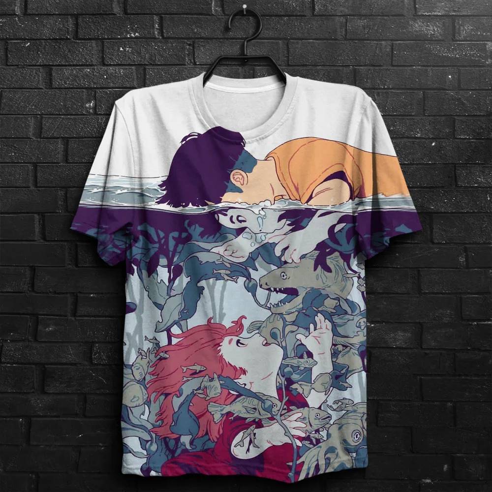 

2019 Hot New Customize Design Tees Ponyo 3D Printed Men's Tops Unique Clothing Short Sleeve T shirt Drop Shipping