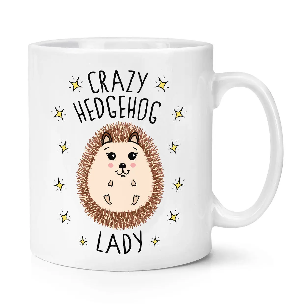 Crazy Hedgehog Lady 11oz кофейная кружка с ложкой для перемешивания-Забавный милый - Цвет: A